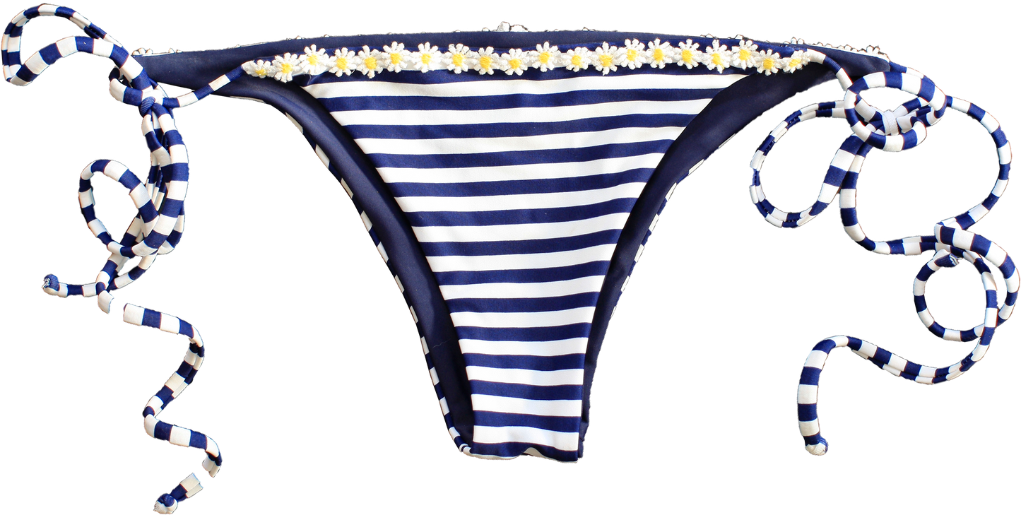 Floater Bottoms - Navy strip with daisies